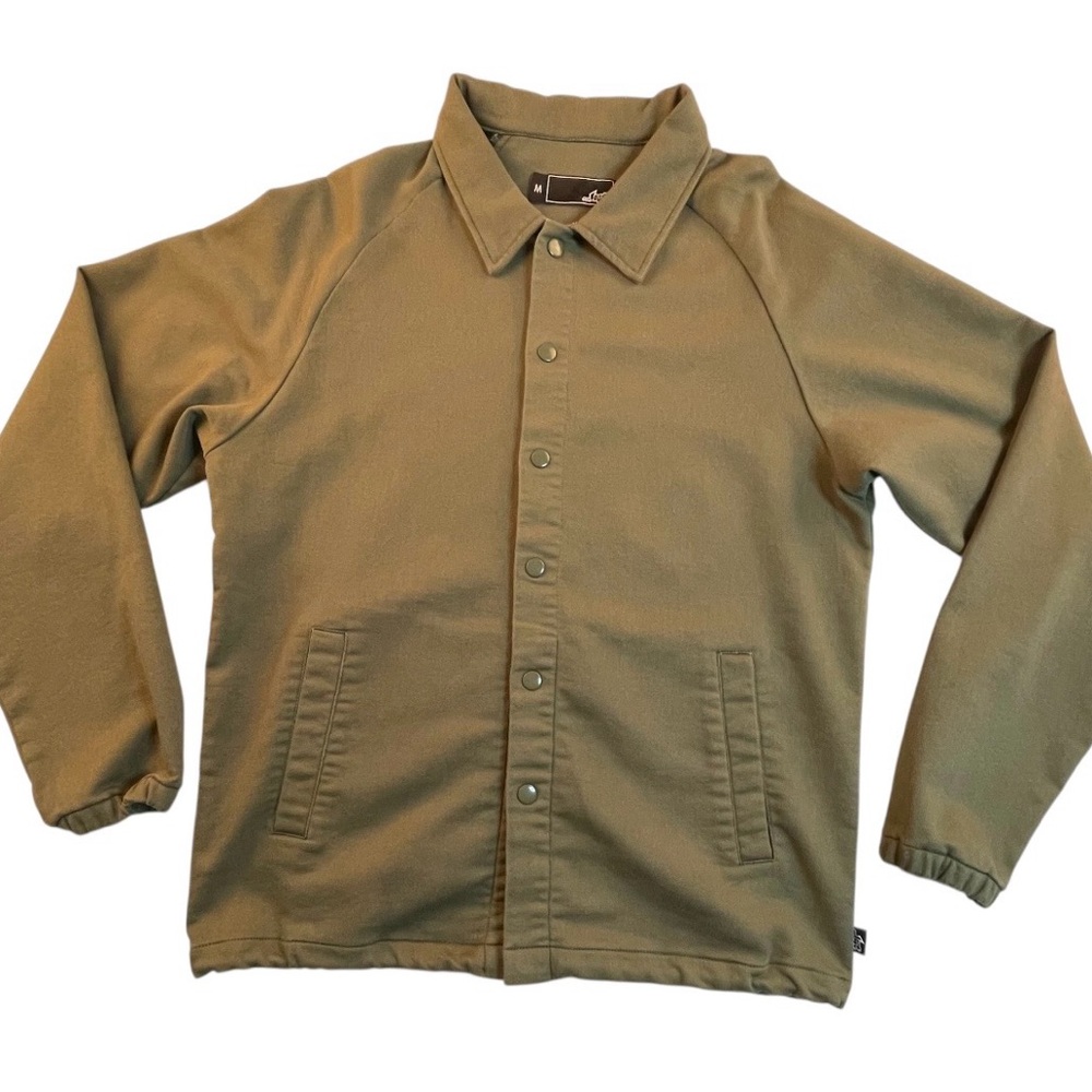 …lost Men’s Olive Green Snap Front Skate Jacket Size Medium